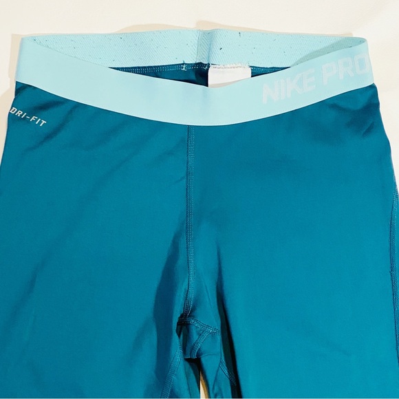 Nike Pro Leggings Women's Medium Blue Teal Elastic Waist Compression Dri Fit. - Picture 8 of 9